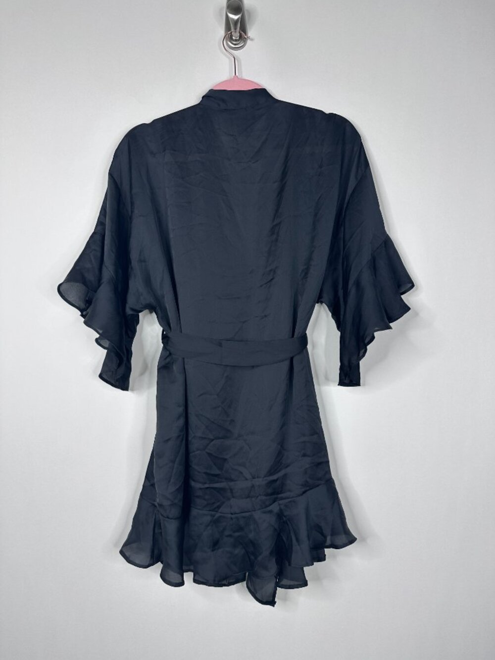 NWT Victoria's Secret Georgette Flounce Robe Black XS/ Small #A2001 - Picture 5 of 8
